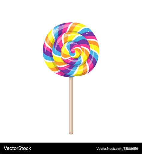 Lollipop twisted sucker candy on stick Royalty Free Vector