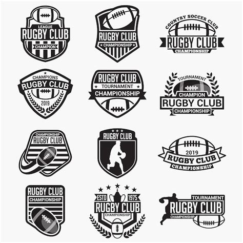 Insignias y logos del club de rugby | Vector Premium