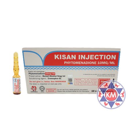 Kisan 10mg/ml Vitamin K1 Injection - KM Vet Pharm Sdn Bhd