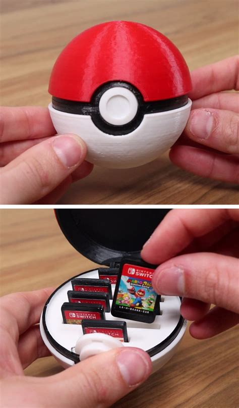 Pokeball Switch Cartridge Case 3D Printed | Pokeball, Nintendo switch ...