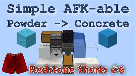 Minecraft 1.12: Simple AFK-able Powder to Concrete Converter [Redstone Shorts 6] - YouTube