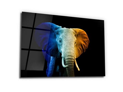 Elephant Glass Wall Art Glass Panel Wall Print Gift Ideas | Etsy