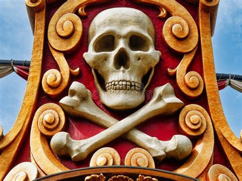 Jolly Roger Emblem Decoration on Pirate Ship Stock Photo - Image of horror, bone: 158603176