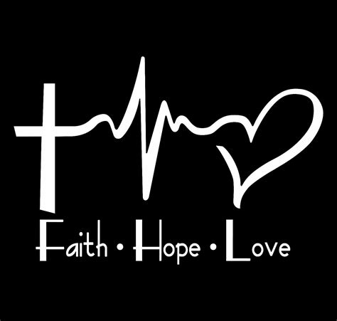 Faith Love Hope Cross, EKG & Heart Vinyl Decal Sticker Car Truck Window ...