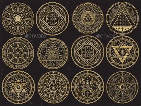 Golden Mystery Emblem Collection | Esoteric symbols, Alchemy illustration, Alchemy symbols