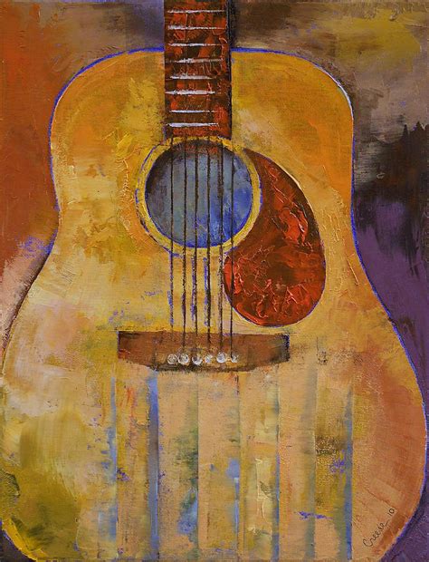 Acoustic Guitar Painting by Michael Creese