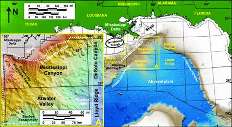 Shaded bathymetry map of the northern Gulf of Mexico. Bathymetry is... | Download Scientific Diagram