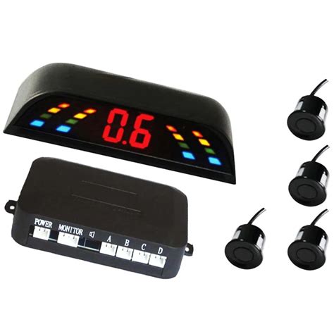 Universal LED Display Car Parking Sensor Kit 4 Sensors Reverse Assistance Backup Radar Detector ...