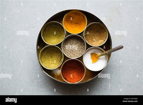 Seven most common spices of Rajasthani cuisine Stock Photo - Alamy