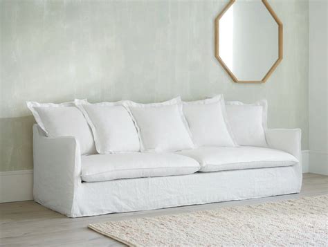 Fixed Sofas | Chesterfield, Fabric, Scandinavian Style Sofas | White linen sofa, Linen sofa ...