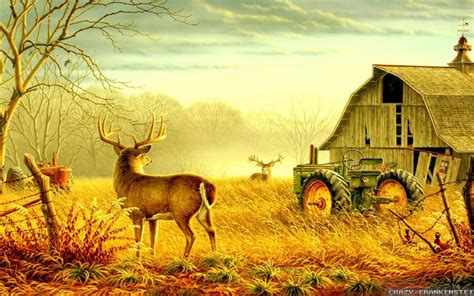 Deer at an old farm wallpaper wallpaper | art and paintings | Wallpaper ...