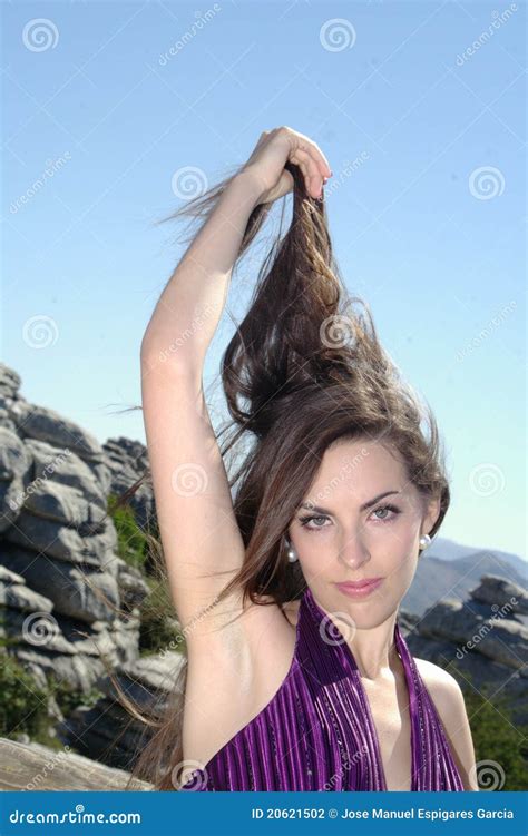 Arm Up with Hair.- Variation 9 Stock Photo - Image of feminine, purple ...