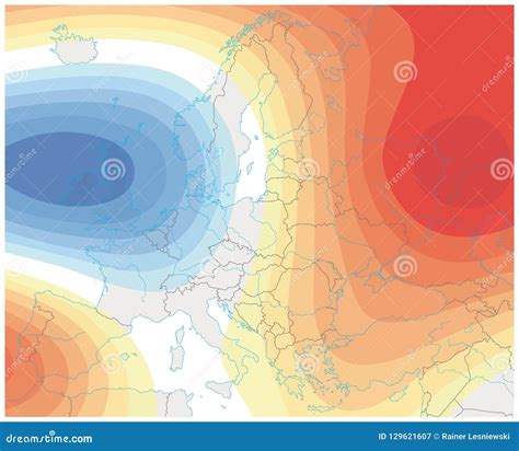 Imaginary Meteorological Weather Image of the Europe Weather Map Stock ...