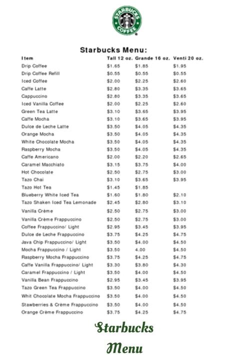 Starbucks Original Menu! Been looking for this because it's all secret menus! Now I found it ...