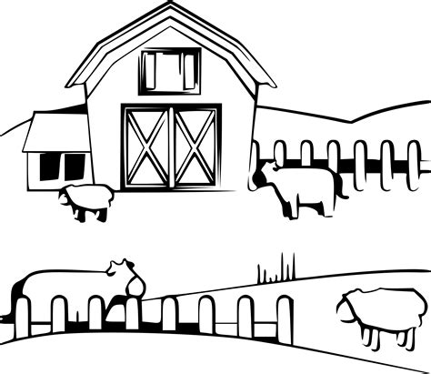 Farm Animal Outline Clip Art