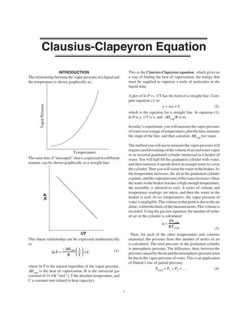 Clausius-Clapeyron Equation