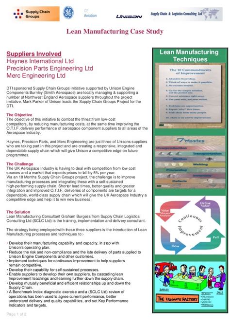 Lean manufacturing case study