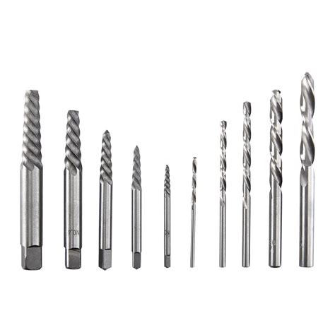 Screw Extractor and Left-Hand Drill Bit Combo Set, 10 Piece