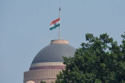 Indian Flag Flies Halfmast Rashtrapati Bhavan Editorial Stock Photo ...