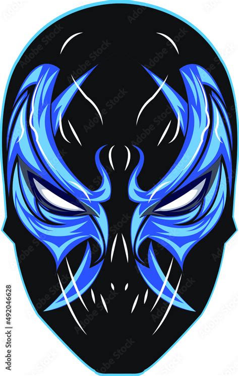 Head Skull Super Hero Blue Vektor Art, Images that you can edit again color or shape. suitable ...