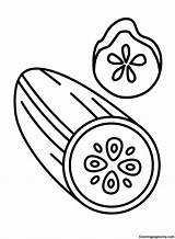 Gurke Komkommer Cucumber Coloring Pepino Malvorlage Kleurplaat Dibujo  sketch template