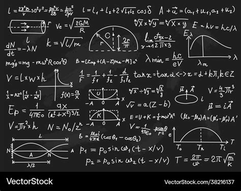 Physics formulas mathematical equations Royalty Free Vector