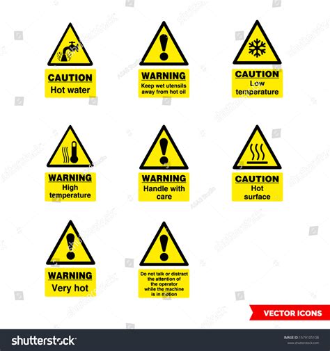 Food Safety Hazard Signs Icon Set Stock Vector (Royalty Free ...