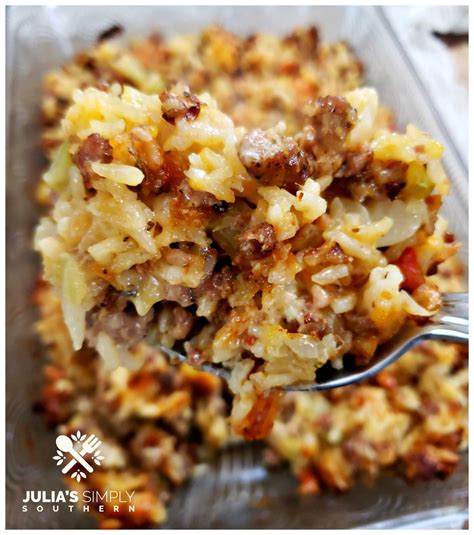 Sausage and Rice Casserole - Julias Simply Southern