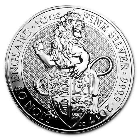 2017 10 oz £10 GBP UK Silver 9999 Queen's Beasts The Lion Coin | European Mint