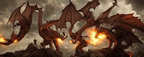 in a fantasy setting are two dragons fighting, | Stable Diffusion | OpenArt