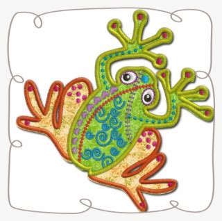 Crazy Frog Applique - Embroidery - Free Transparent PNG Download - PNGkey