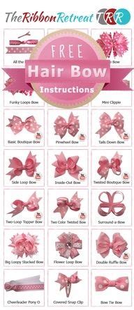 Types of bows chart | Diy hair bows, Hair bow instructions, Diy bow