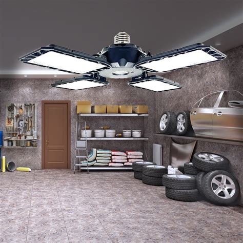 Banghong LED Garage Lights, Deformable LED Garage Ceiling Lights Bulbs With Adjustables Panels ...