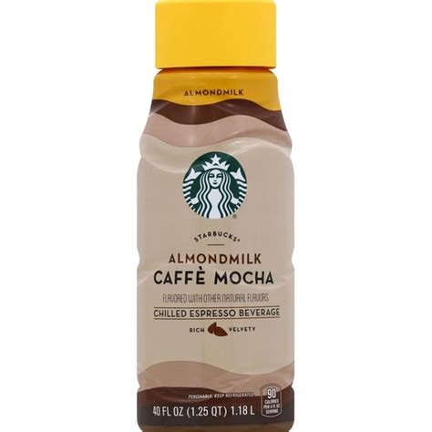 Starbucks Espresso Beverage, Caffe Mocha, Almond Milk, Chilled (40 oz) - Instacart