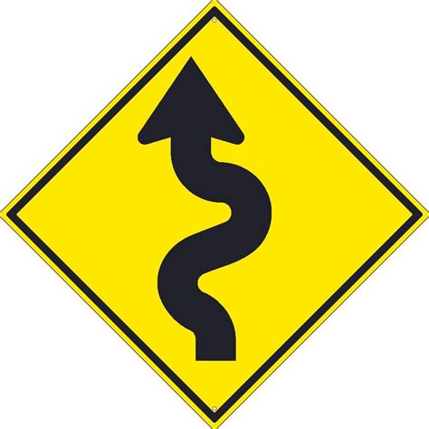 NMC TM241K Winding Road Left Arrow Sign – 30 in. x 30 in. Heavy Duty ...