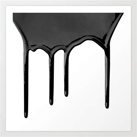 Black Paint Drip Art Print by Black Winter