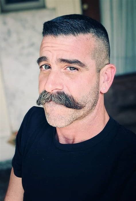 40 Haircut Ideas For Men With Big Foreheads 2023 | Mustache styles, Mustache men, Handlebar mustache