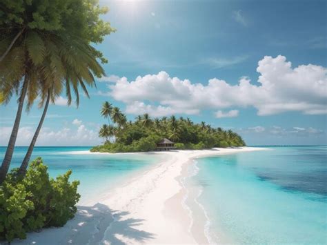 Premium AI Image | Tropical maldives island with white sandy beach and sea