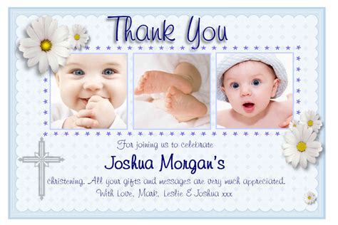 Personalised Christening thank you cards / personalised baptism thank you cards