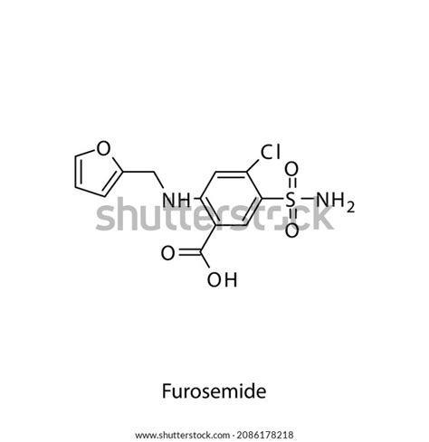 Furosemide Molecular Structure Flat Skeletal Chemical Stock Vector (Royalty Free) 2086178218 ...