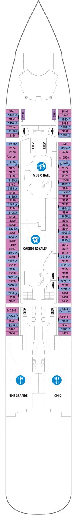 Ovation of the Seas Deck plan & cabin plan from 27/09/2020 until 20/05/2021