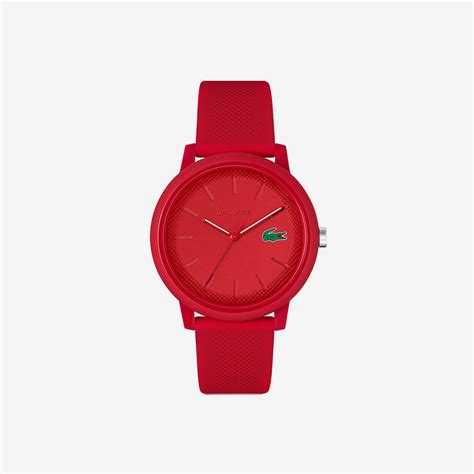 Lacoste Men’s Lacoste.12.12 Red Silicone Strap Watch - 885997436458
