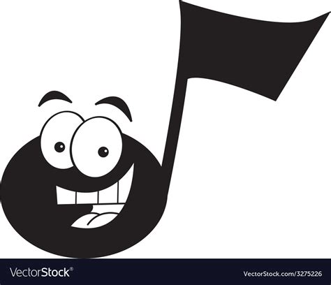 Cartoon smiling musical note Royalty Free Vector Image