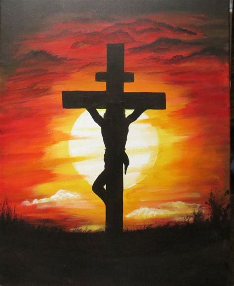 Jesus Christ on the Cross Painting 16 x 20 by PaintandKnit316 | Cross paintings, Cross canvas ...