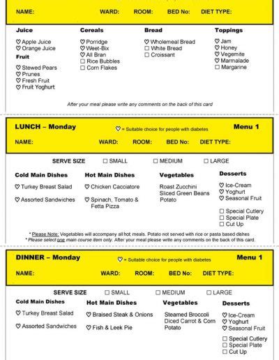 Hospital Menus - DX Print Group