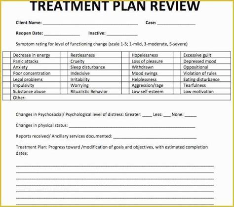 Free Mental Health Treatment Plan Template Of Depression Treatment Plan Template Templates ...