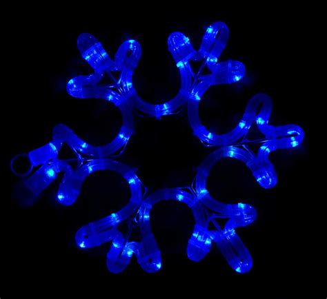 Snowflakes & Stars - 12'' Snowflake Motif, Blue LED Lights