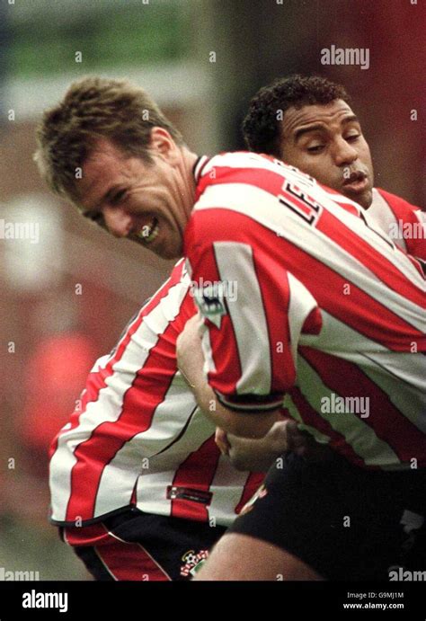 Southampton's Matt Le Tissier celebrates scoring the winning goal ...