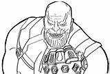 Thanos Old Version And His Punch With Infinity Gauntlet Coloring Page  sketch template