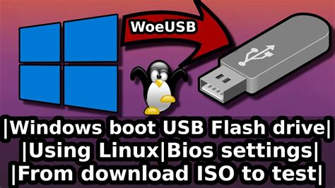 Make a Windows bootable USB in Linux | 2021 | Bios settings | WoeUSB-ng | From download ISO to test